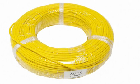 Провод жаростойкий AGRP желтый сеч.1,5