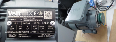 Электродвигатель 220V, 50Hz, 33,A 0,37kW